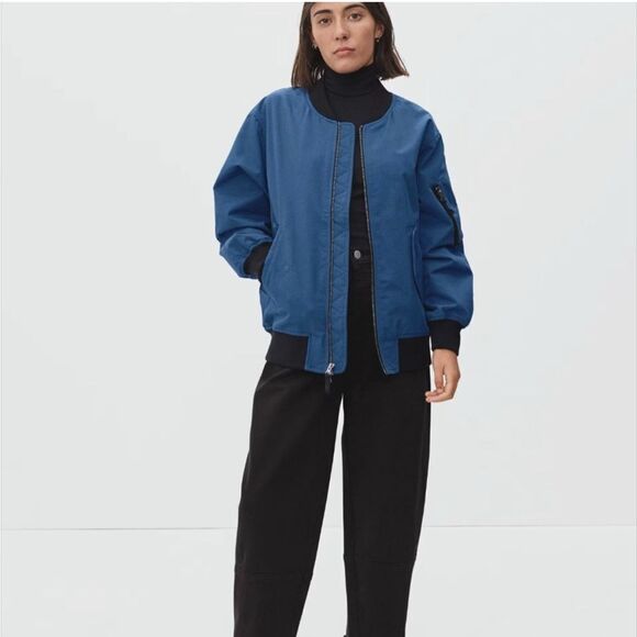 Everlane Blue Bomber Jacket NEW Small - Picture 1 of 16